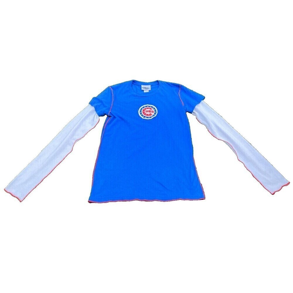 Majestic Threads Women's Cubs Thermal Long Sleeve Top Rhinestone  size L